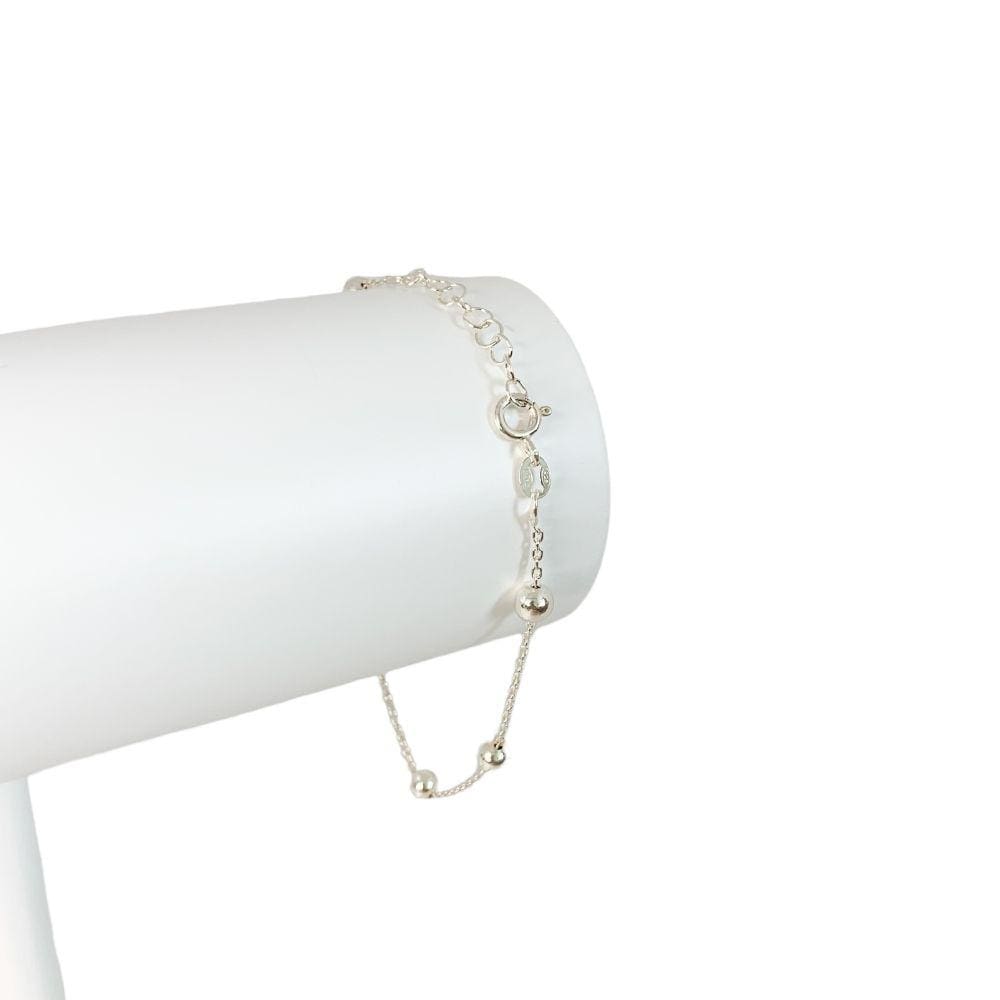 Pulseira Feminina de Bolinhas 5mm em Prata 925 Delicada
