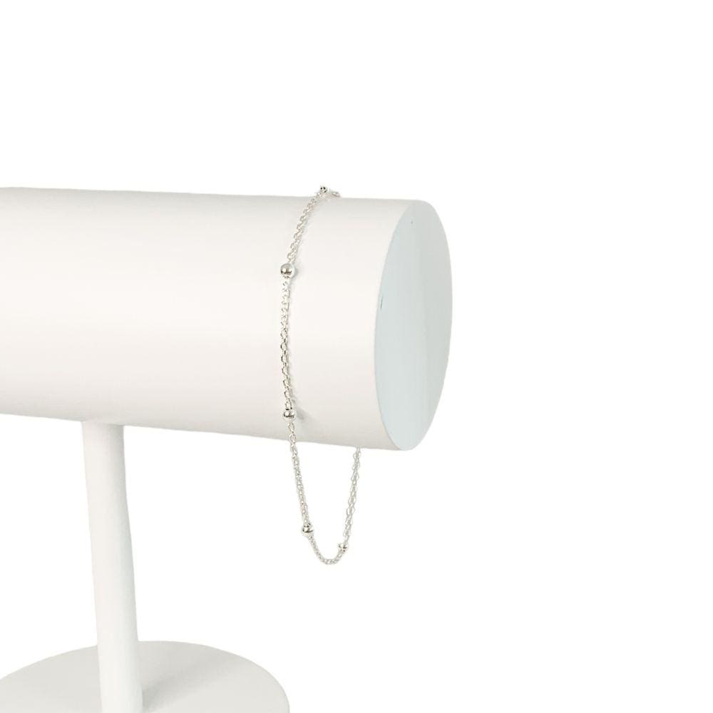 Pulseira de Bolinhas Feminina 3mm em Prata 925