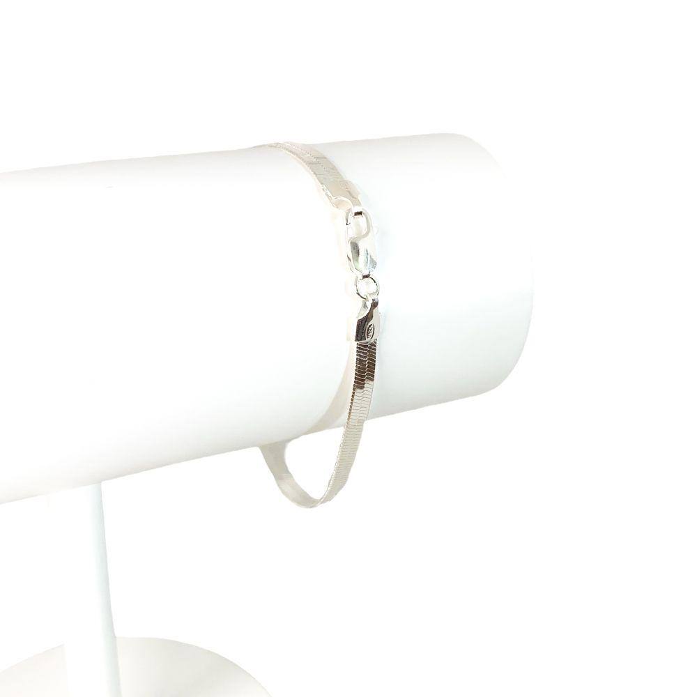 Pulseira Feminina de Fita Laminada em Prata 925
