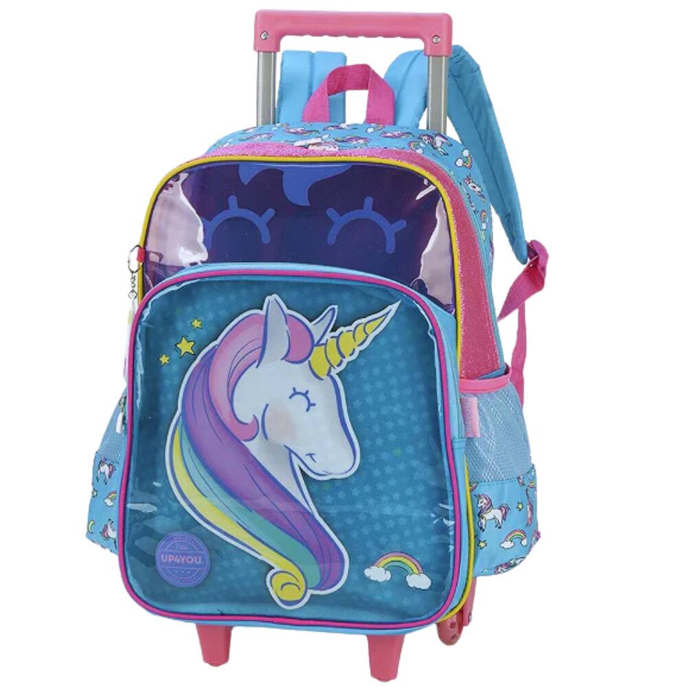 Mochila De Rodinhas Unicórnio Azul Luxcel up4you