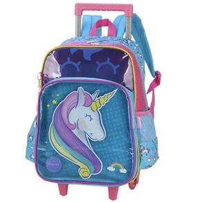 Mochila De Rodinhas Unicórnio Azul Luxcel up4you