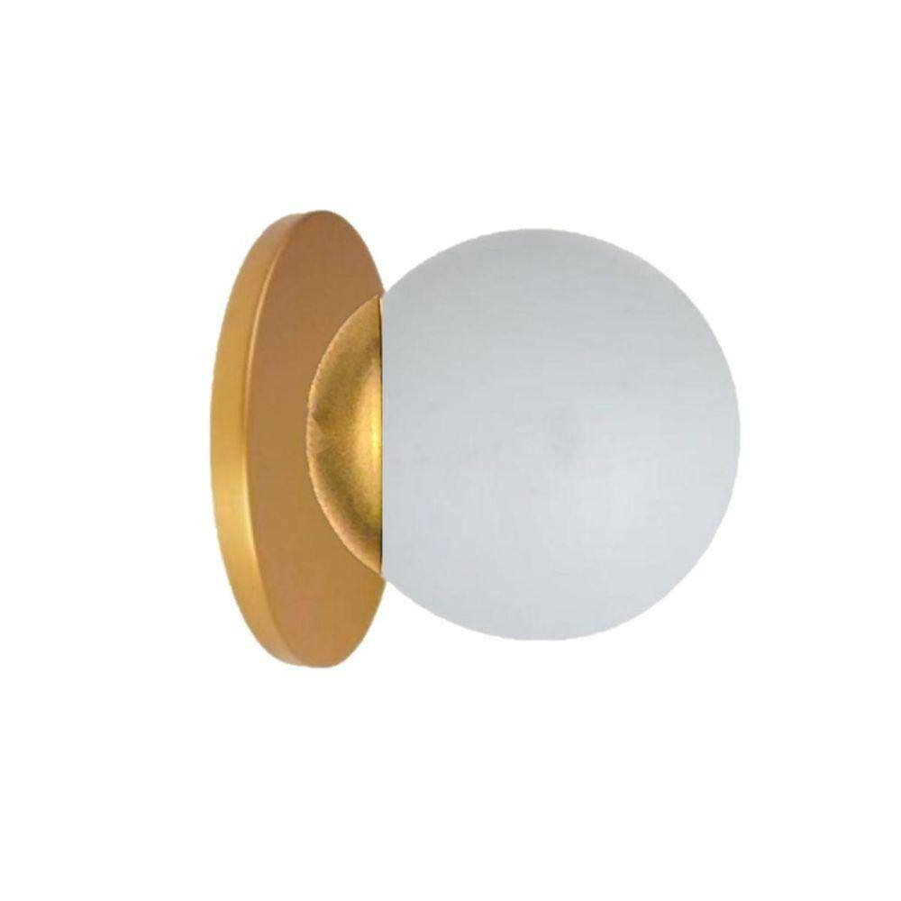 Arandela Moderna Jabuticaba Vidro 12,5cm Dourado Fosco