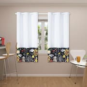 Cortina para Cozinha 2,20m X 1,45m Ilhós Estampada 