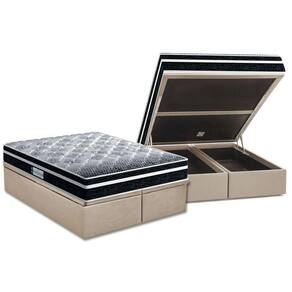 Cama Box Baú King: Colchão Anatômico Probel D33 / EP ProDormir Advanced Tech1500 Plus + Base CRC Suede Clean(193x203)