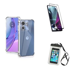 Kit Capa a Prova D`água Motorola Moto G54 + Capa + Película De Vidro 3D