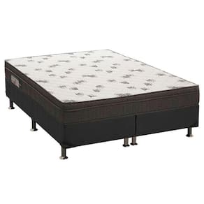 Cama Box King: Colchão Espuma D45 Ortobom Light Saúde + Base CRC Suede Black(186x198)