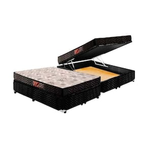 Cama Box Baú Queen: Colchão Espuma D45 Paropas Pasquale + Base CRC Suede Black(158x198)