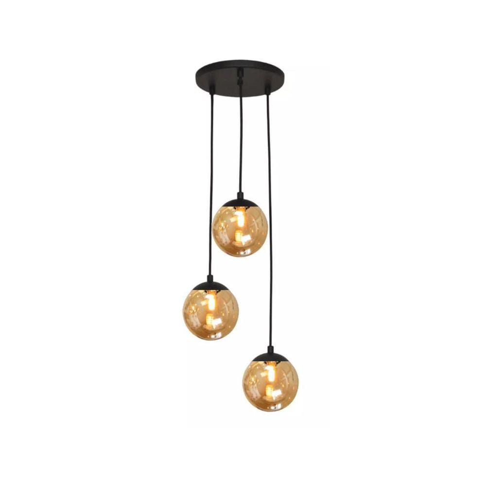 Pendente Preto Triplo para Sala Gourmet V