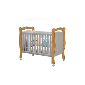 Berço Mini Cama Padrão Americano Com Suporte Mosquiteiro E Rodízios Alvin