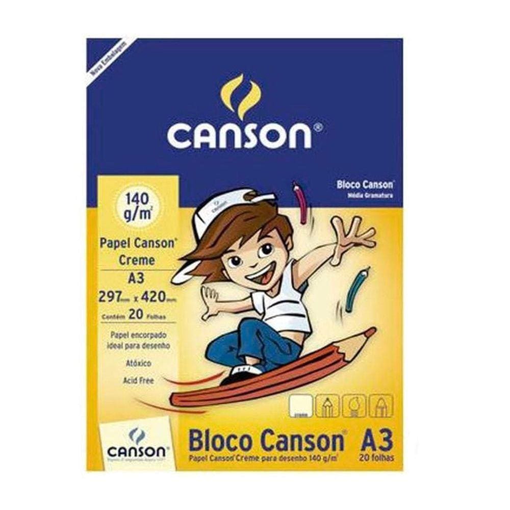 Bloco Desenho Creme A3 140g C- 20 Folhas - Canson