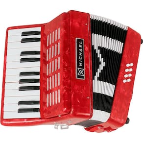 Acordeon Infantil Michael ACM0822 Vermelho Perolado 8 Baixos