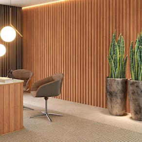 Painel Ripado 3D em 100% MDF 89,5x 250cm Freijó Pradel