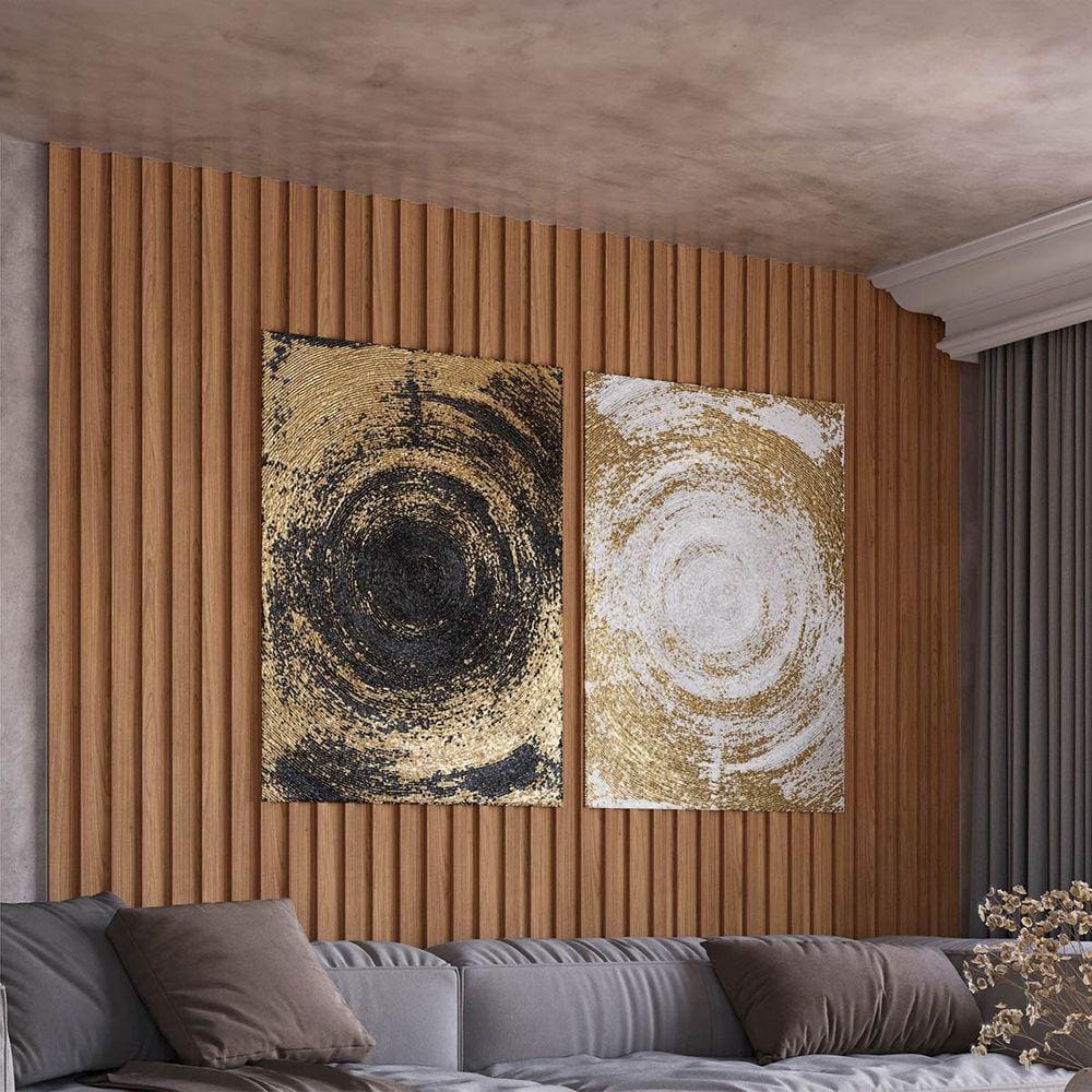 Painel Ripado 3D em 100% MDF 134x183cm Freijó Pradel