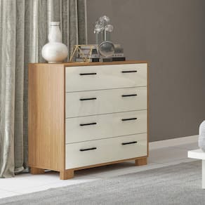 Cômoda com 4 Gavetas 90 Cm em 100% MDF Freijó Off White Dalla Costa