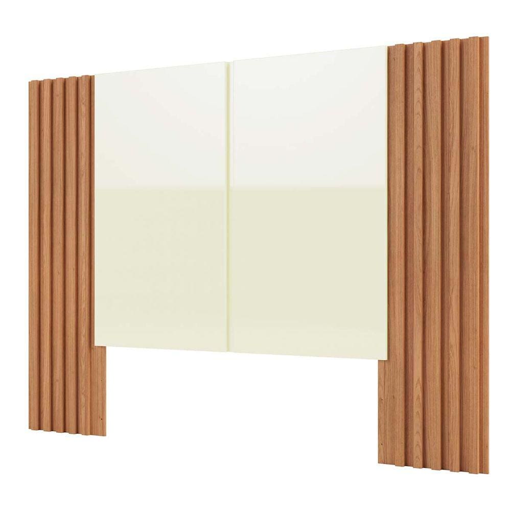 Cabeceira Detalhe Ripado 165cm em 100% MDF Freijó Off White Dalla Costa