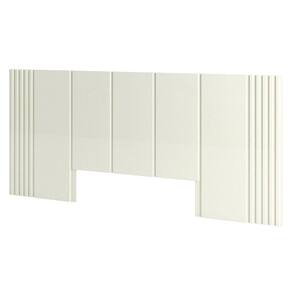 Cabeceira de Casal Detalhe Ripado 270cm em 100% MDF Off White Dalla Costa