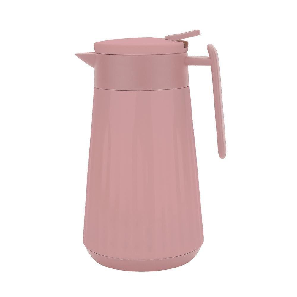 Garrafa Térmica Rosa 1L - Gatilho e Ampola de Vidro