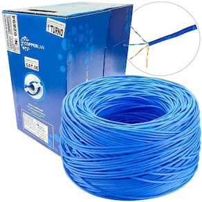 Caixa de Cabo de Rede Cat5E Utp 4p 4PX24AWG UTP CMX 100% Cobre WEC Azul
