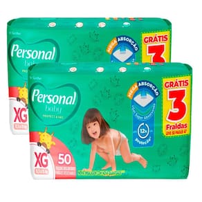 kit 2 Fraldas Personal Soft e Protect Hiper XG 50 Unidades