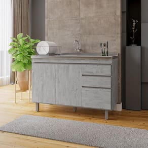 Balcão Gabinete de Pia Premium 120cm Rústico S/ Tampo - Nathan