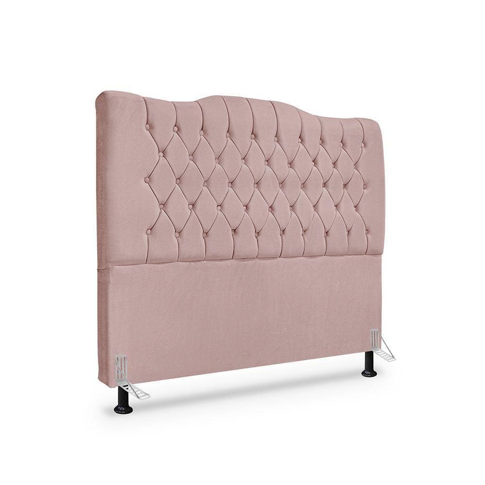Cabeceira De Cama Box Casal 140cm Dunas - Veludo Rose