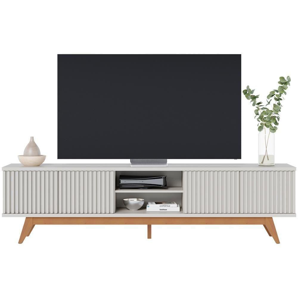 Bancada Rack Tv 75 Pol 218 Cm Fortaleza Off White Matte Clb Off White Matte