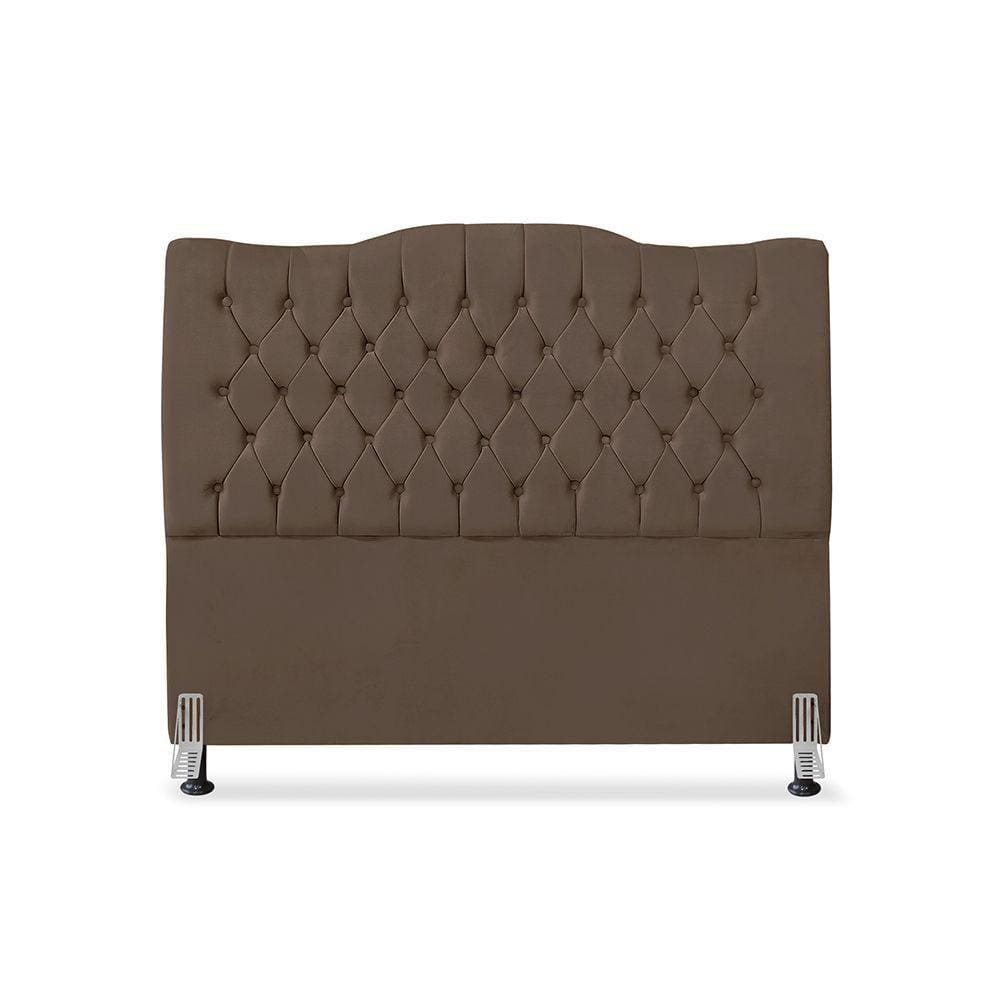 Cabeceira De Cama Box Casal 140 Cm Dunas - Veludo Marrom