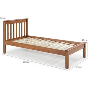 Cama Solteiro Inglesa Em Madeira Maciça Mv Outlet Mel