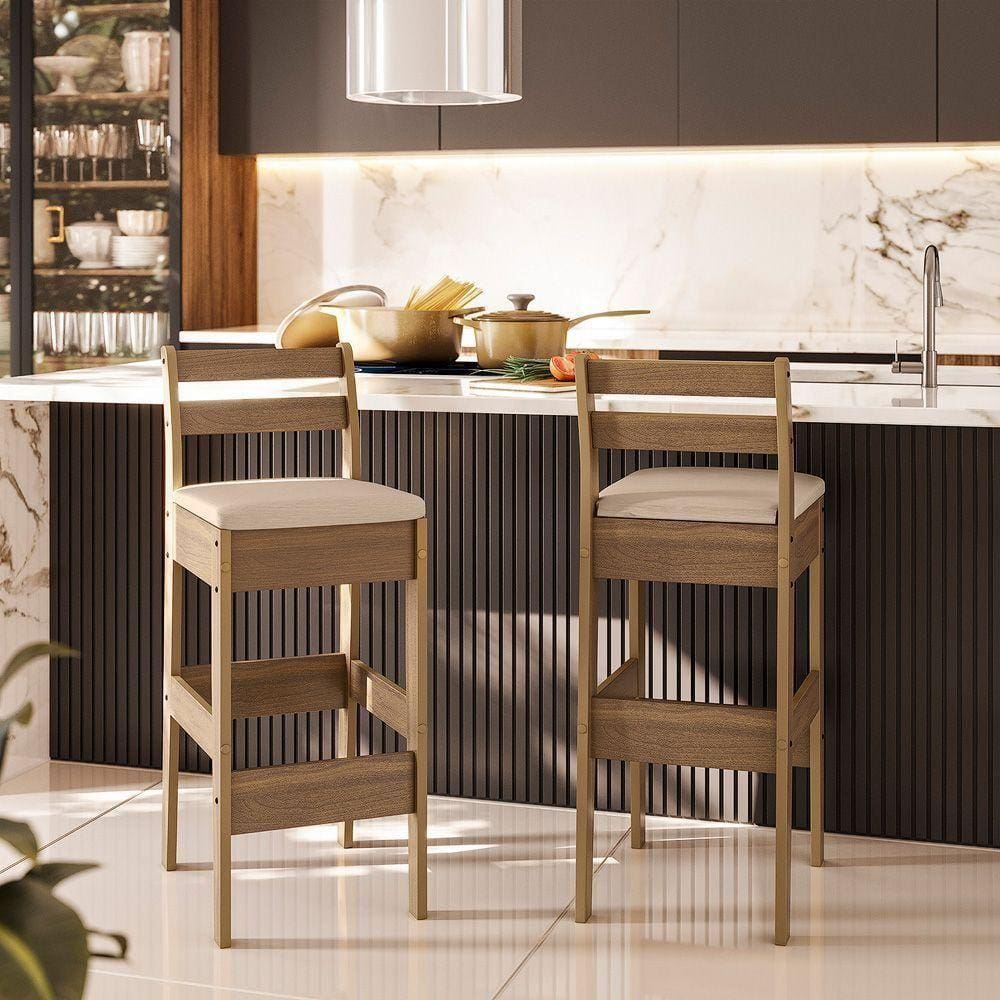 Conjunto Com 02 Banquetas Gourmet Cedro Gold 51C