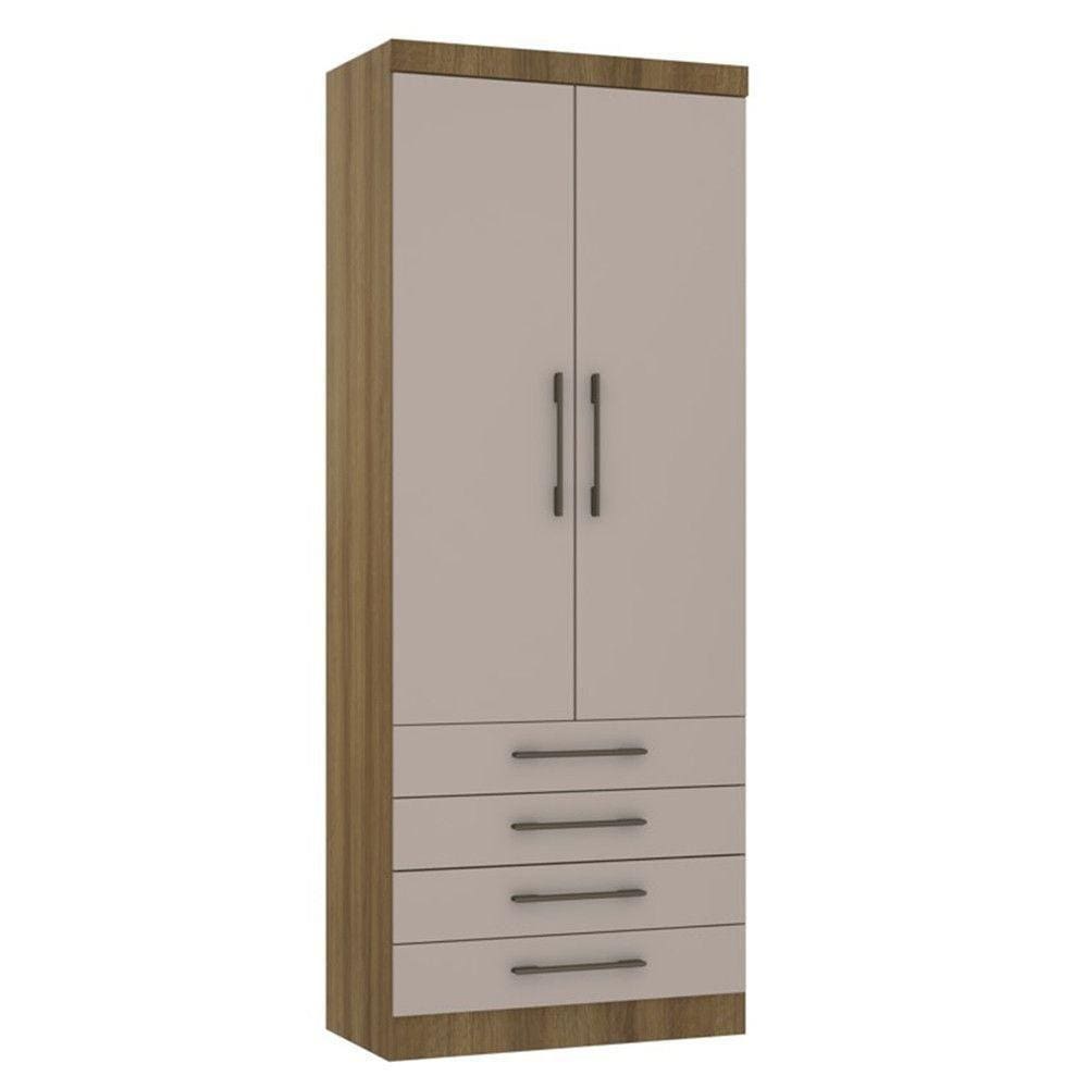 Módulo De Guarda Roupa Eucamoveis Paris 2 Portas 4 Gavetas Avela/cinammon
