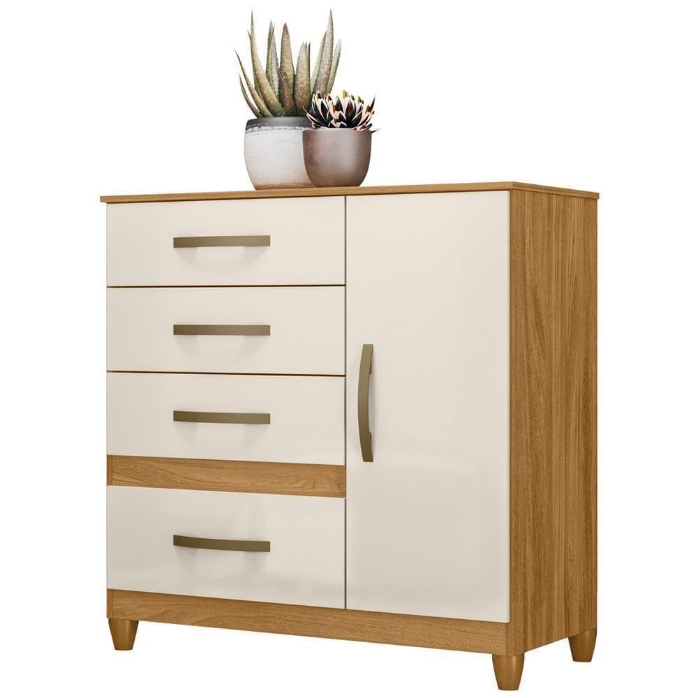 Comoda Sapateira Com Pes 4 Gav 7070 Freijo Off White Moval Freijo Off White