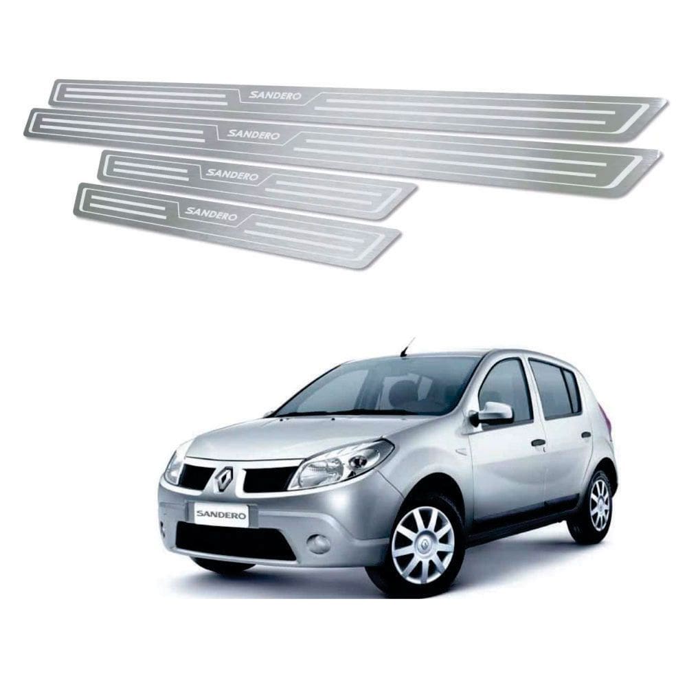 Soleira De Porta Renault Sandero 2007 Até 2014 Aço Inox