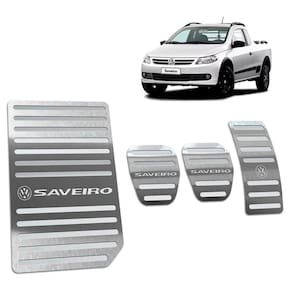 Kit Pedaleira + Descanso Volkswagen Saveiro G5 Prata