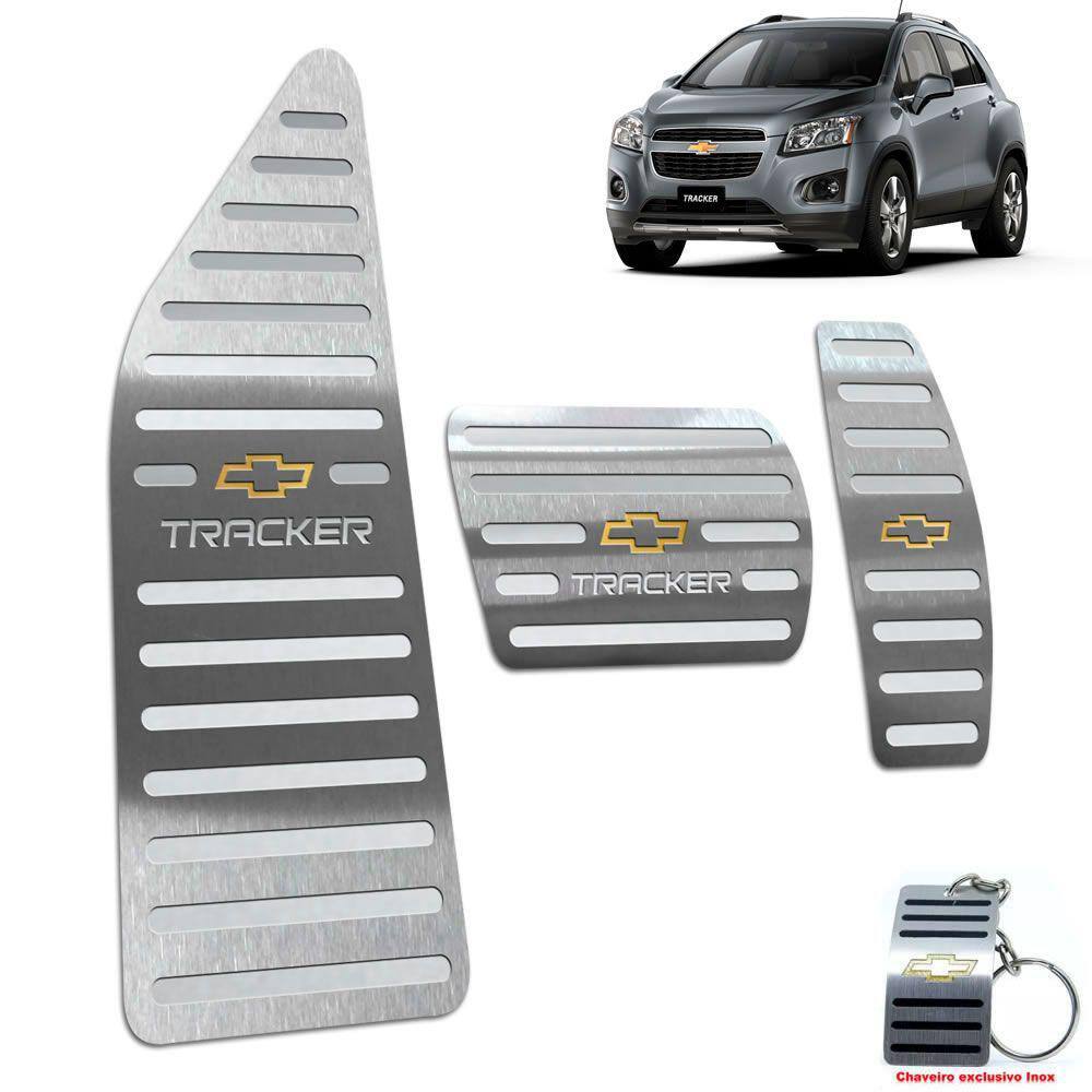 Pedaleira + Descanso Chevrolet Tracker 2014 A 2019 Aço Inox