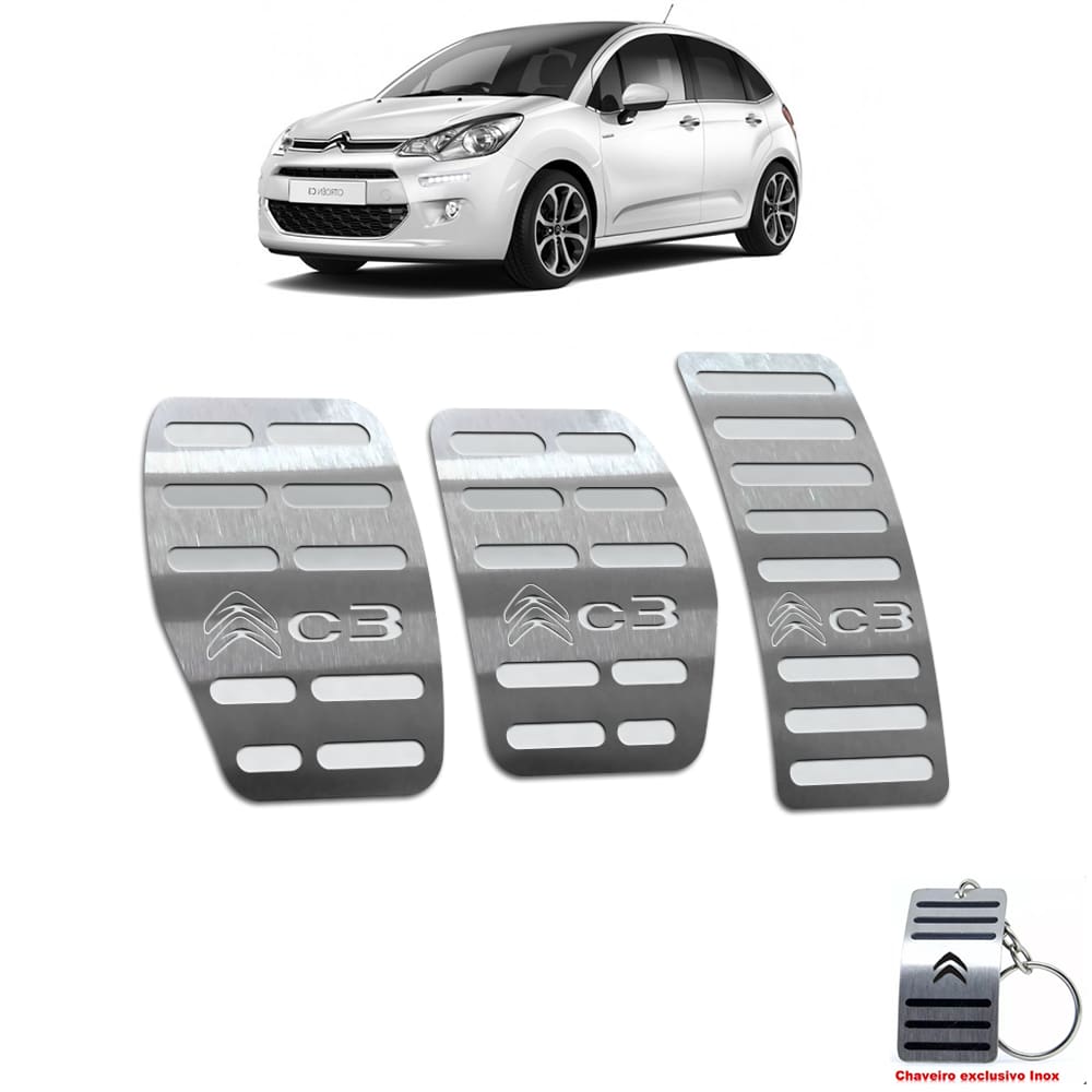 Pedaleira Manual Citroen C3 2013 Até 2020 Aço Inox