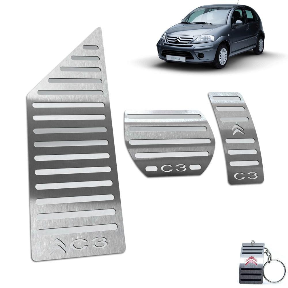 Pedaleira Automático + Descanso Citroen C3 2003 2012 Inox