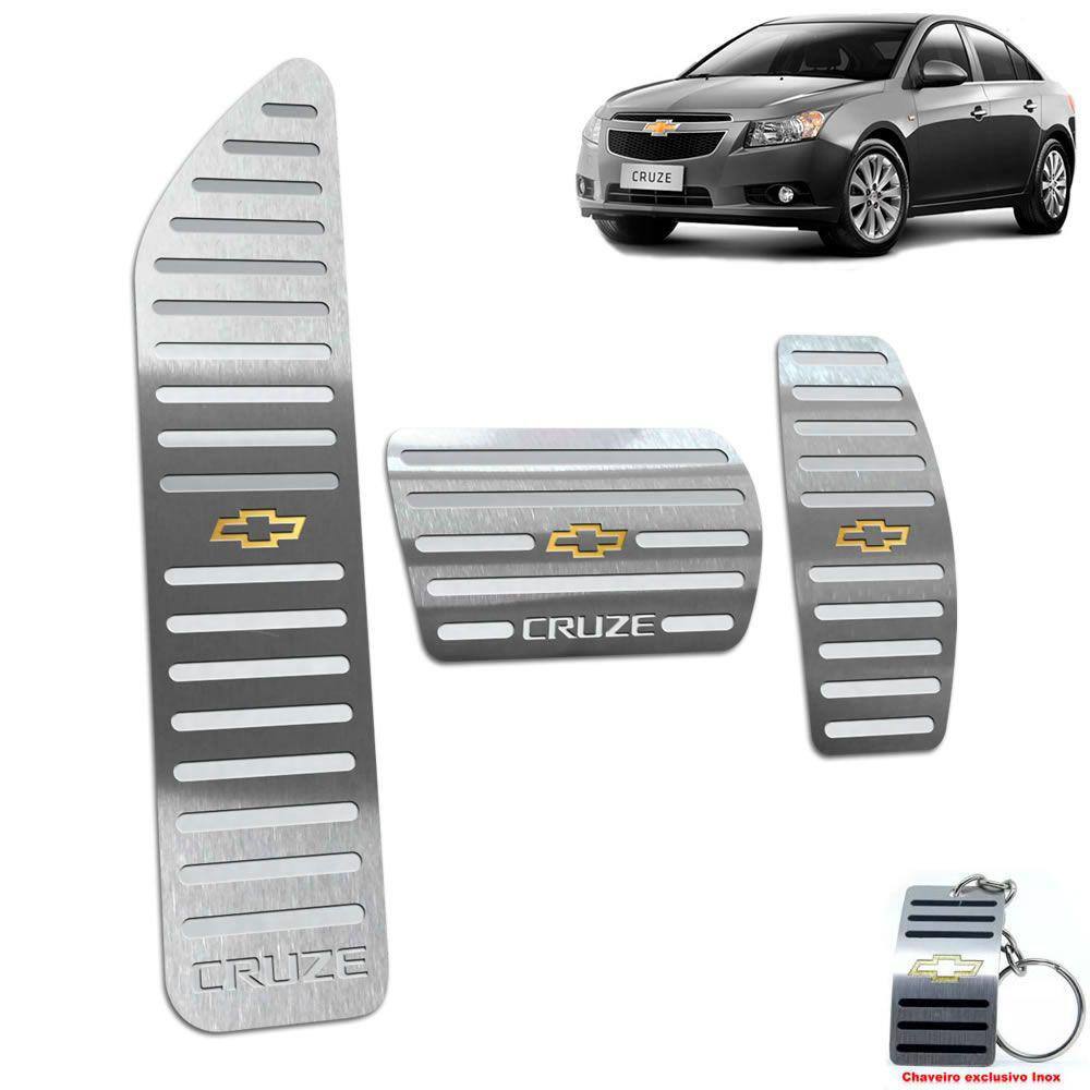 Kit Pedaleira + Descanso Chevrolet Cruze 2012 A 2016 Auto Inox