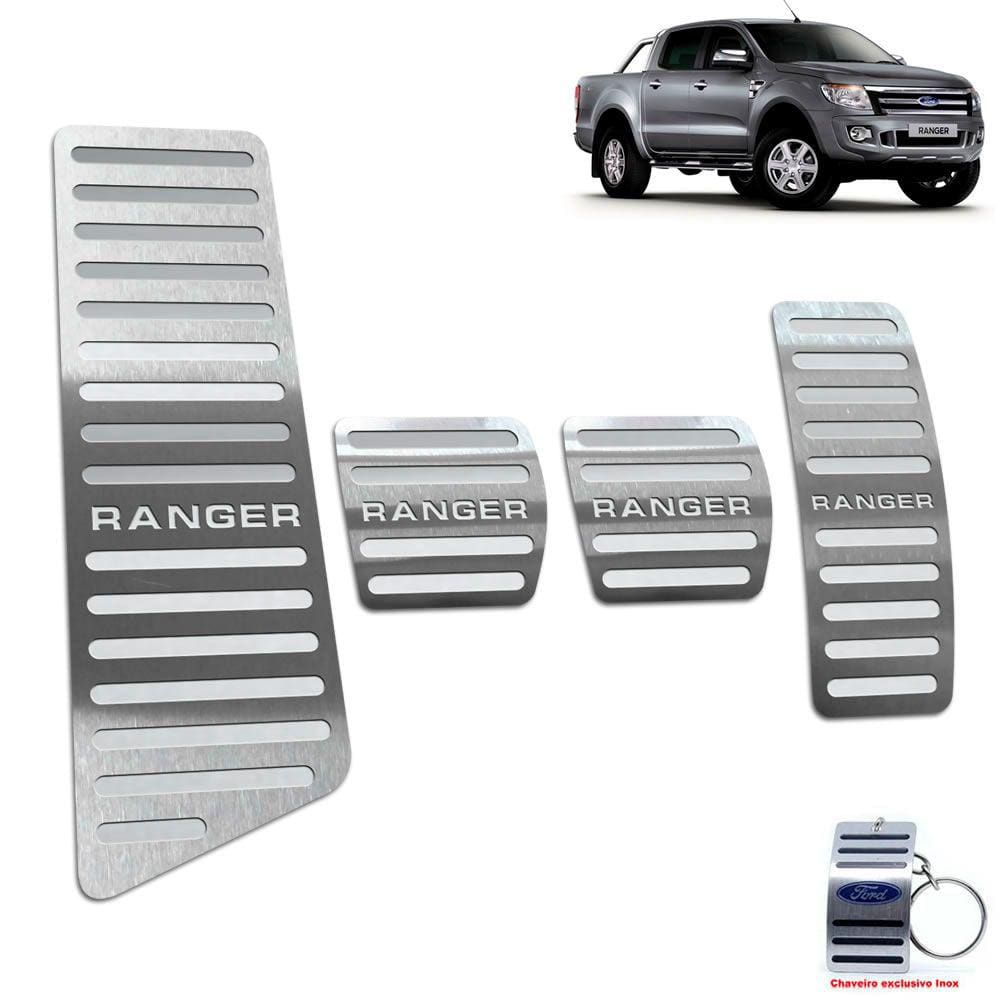 Kit Pedaleira + Descanso Ford Ranger 2013 2016 Manual Inox