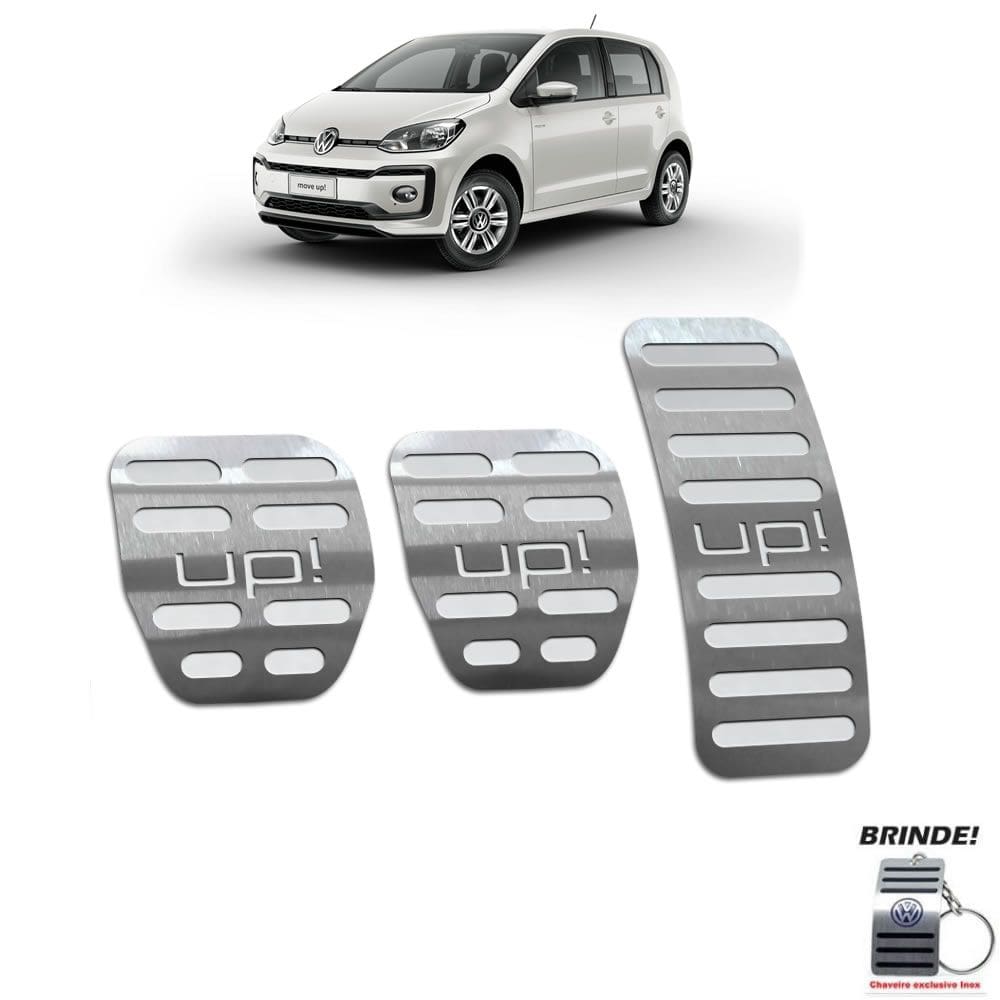 Pedaleira Manual Gravação Em Prata Volkswagen Up 2014 A 2020