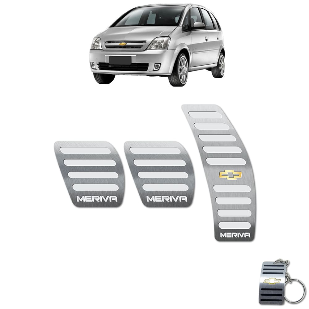 Pedaleira Chevrolet Meriva Manual Todos Os Modelos Aço Inox