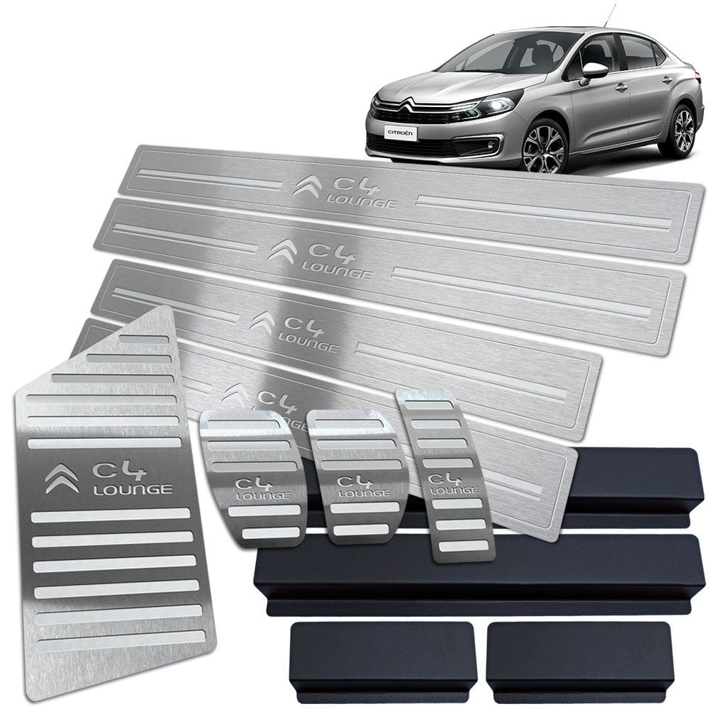 Soleira + Pedaleira + Descanso Citroen C4 Lounge Manual Inox