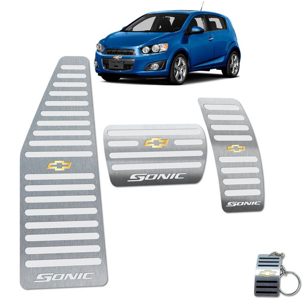 Kit Pedaleira + Descanso Chevrolet Sonic Automatico Aço Inox
