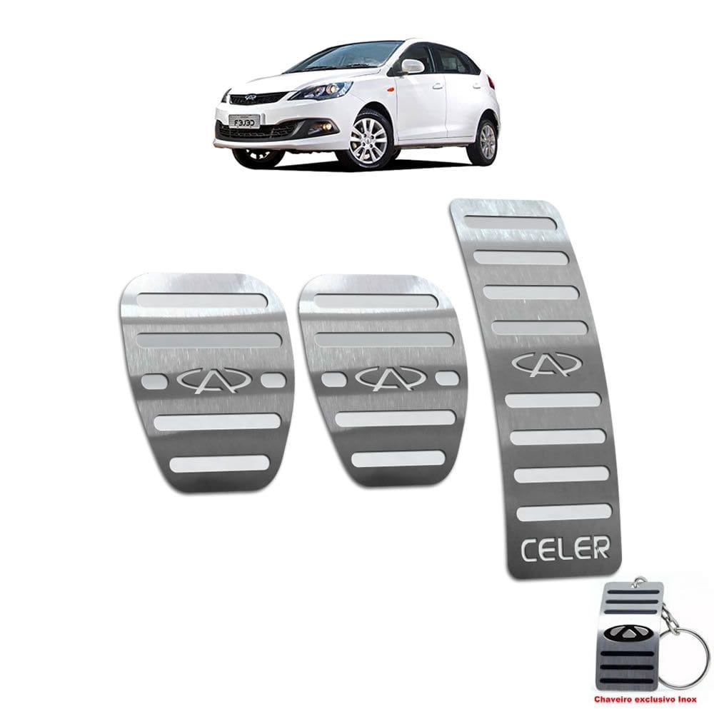 Pedaleira Chery Celer Manual 2013 Até 2018 Aço Inox