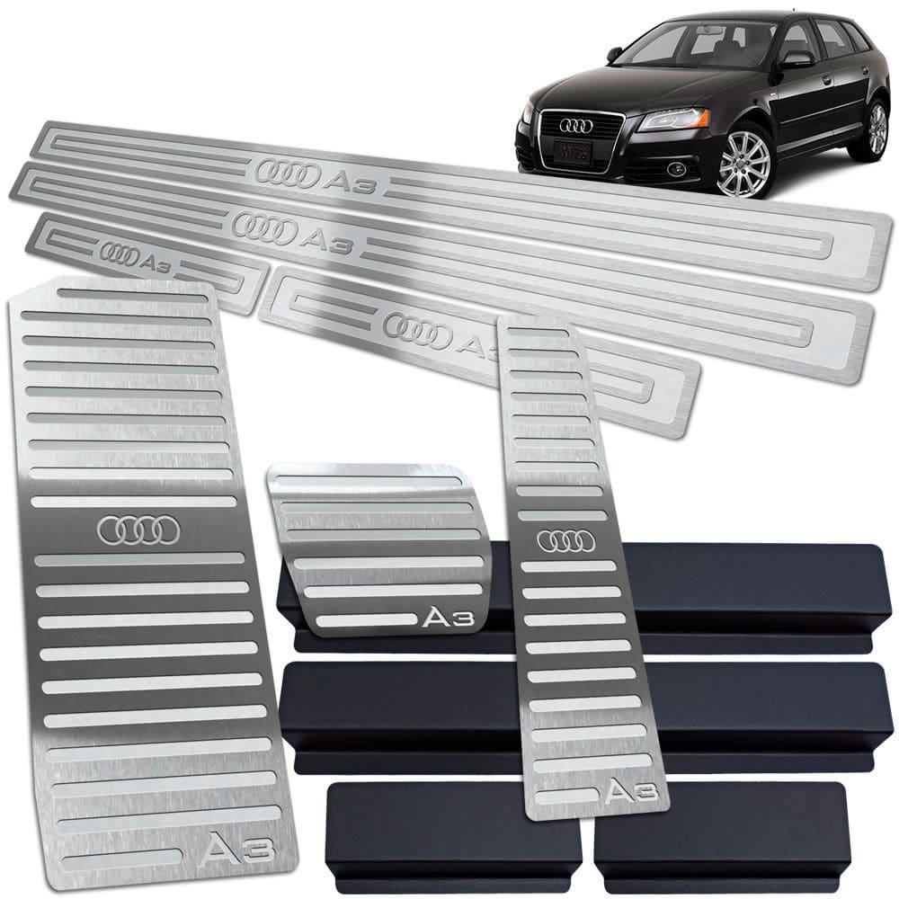 Soleira + Pedaleira + Descanso Audi A3 Automático 2007 2013