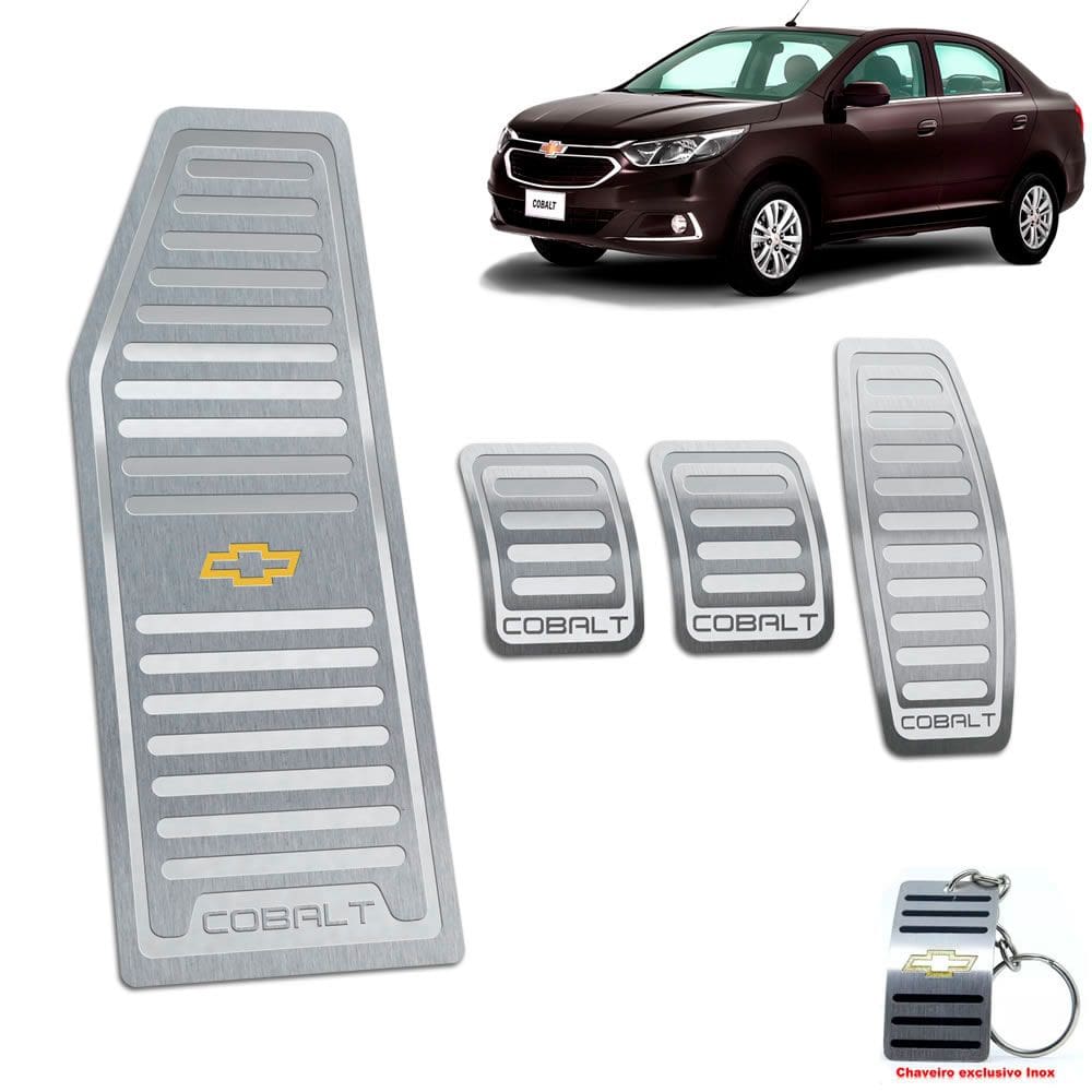 Kit Pedaleira + Descanso Chevrolet Cobalt Manual Aço Inox