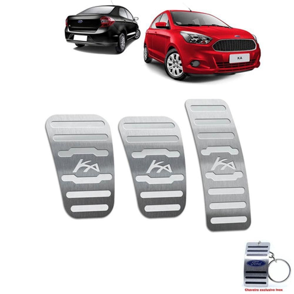 Pedaleira Manual Ford Ka 2014 Até 2020 Aço Inox