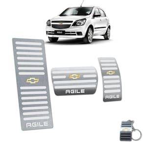 Kit Pedaleira + Descanso Chevrolet Agile Automatico Aço Inox