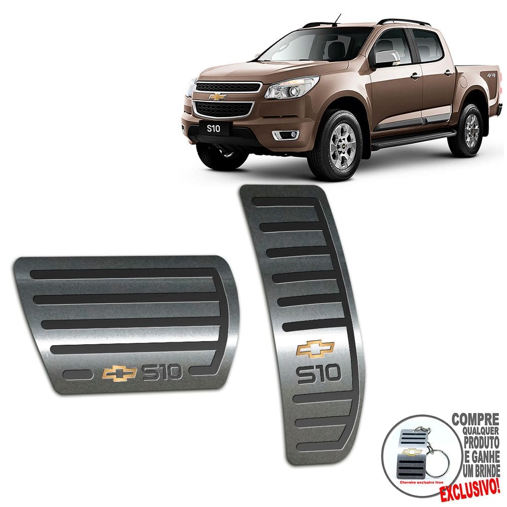 Pedaleira Automático Chevrolet S10 2012 2016 Preto Aço Inox