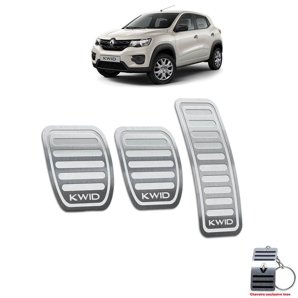 Pedaleira Renault Kwid Manual 2018 Até 2021 Aço Inox