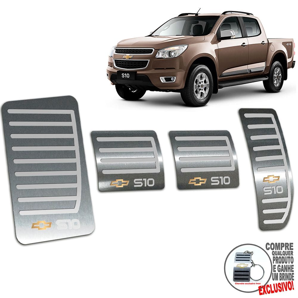 Pedaleira Manual + Descanso Chevrolet S10 2012 2016 Aço Inox